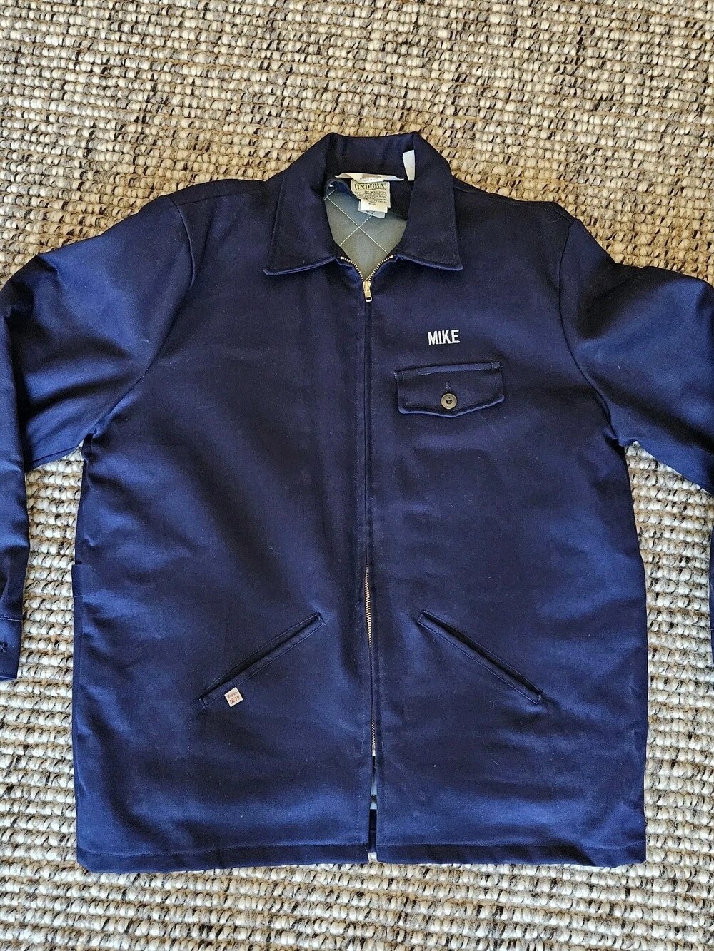 Westex Indura FR Quilted Lined Work Jacket Navy Blue Zip Men's Size Large